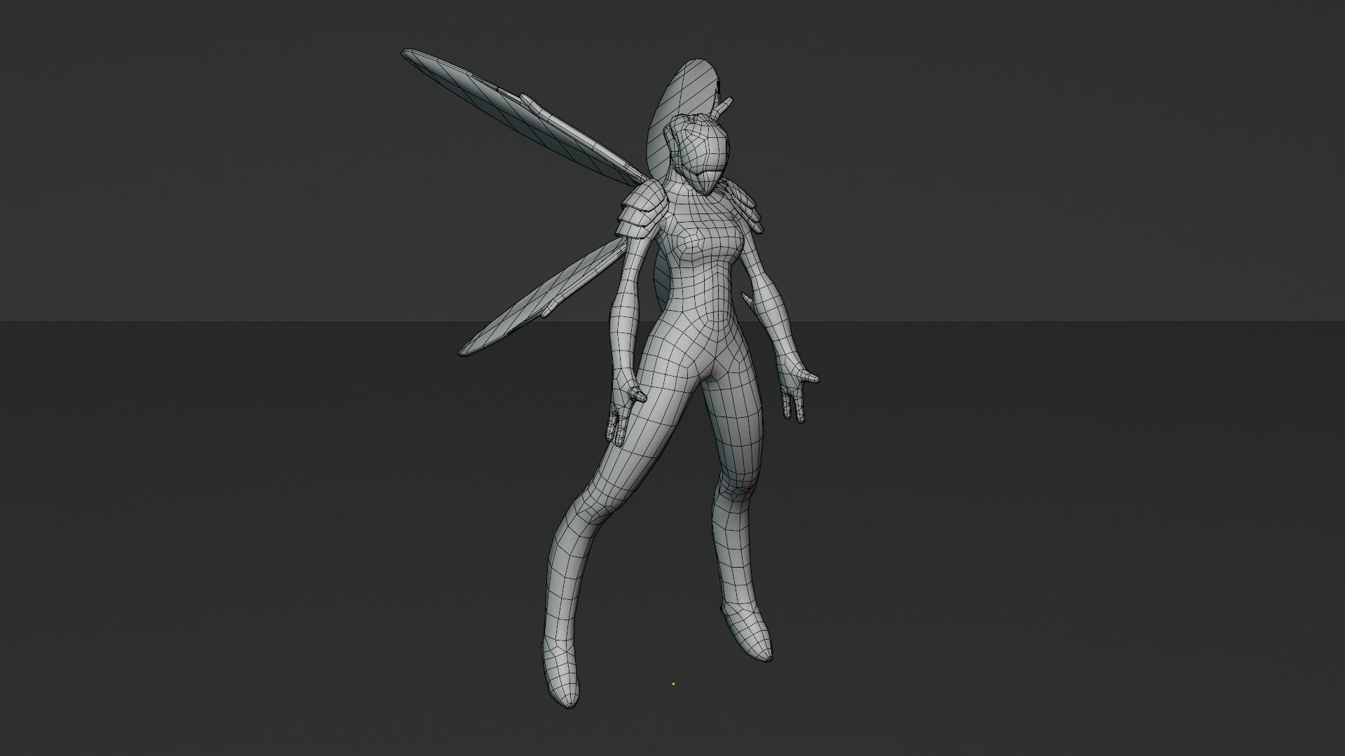 Winged Alien Low-poly 3D model_6