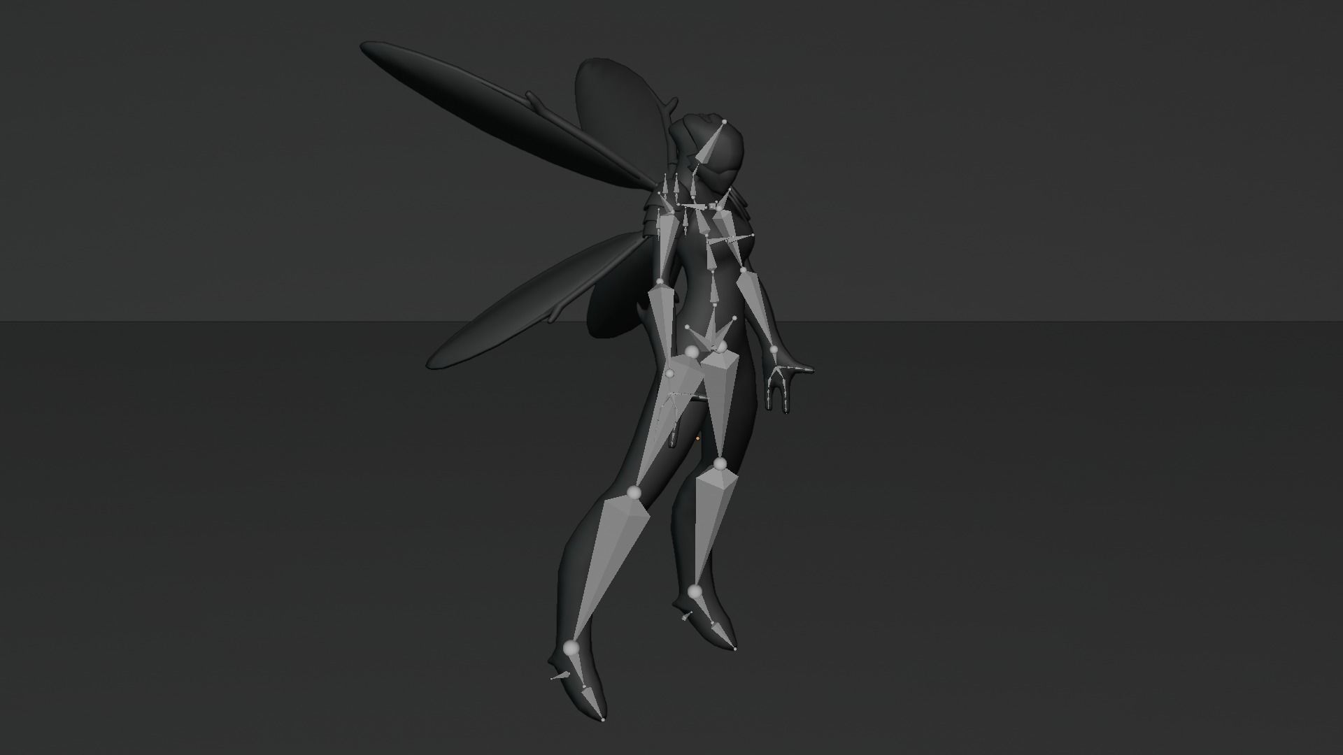 Winged Alien Low-poly 3D model_11
