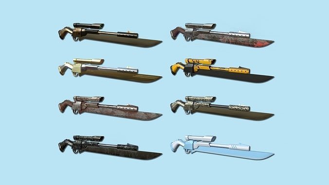 08 Sniper Gunblade Collection - Character SciFi Design 