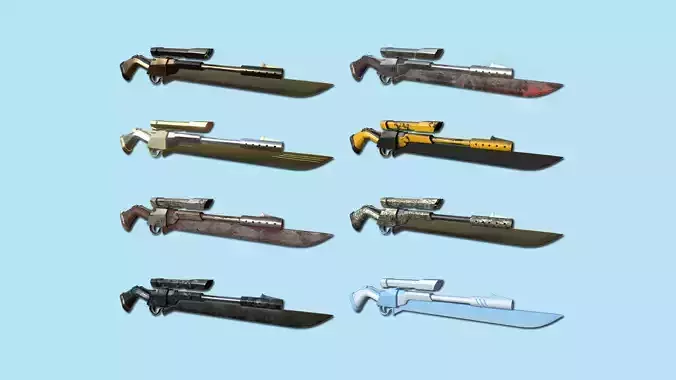 08 Sniper Gunblade Collection - Character SciFi Design