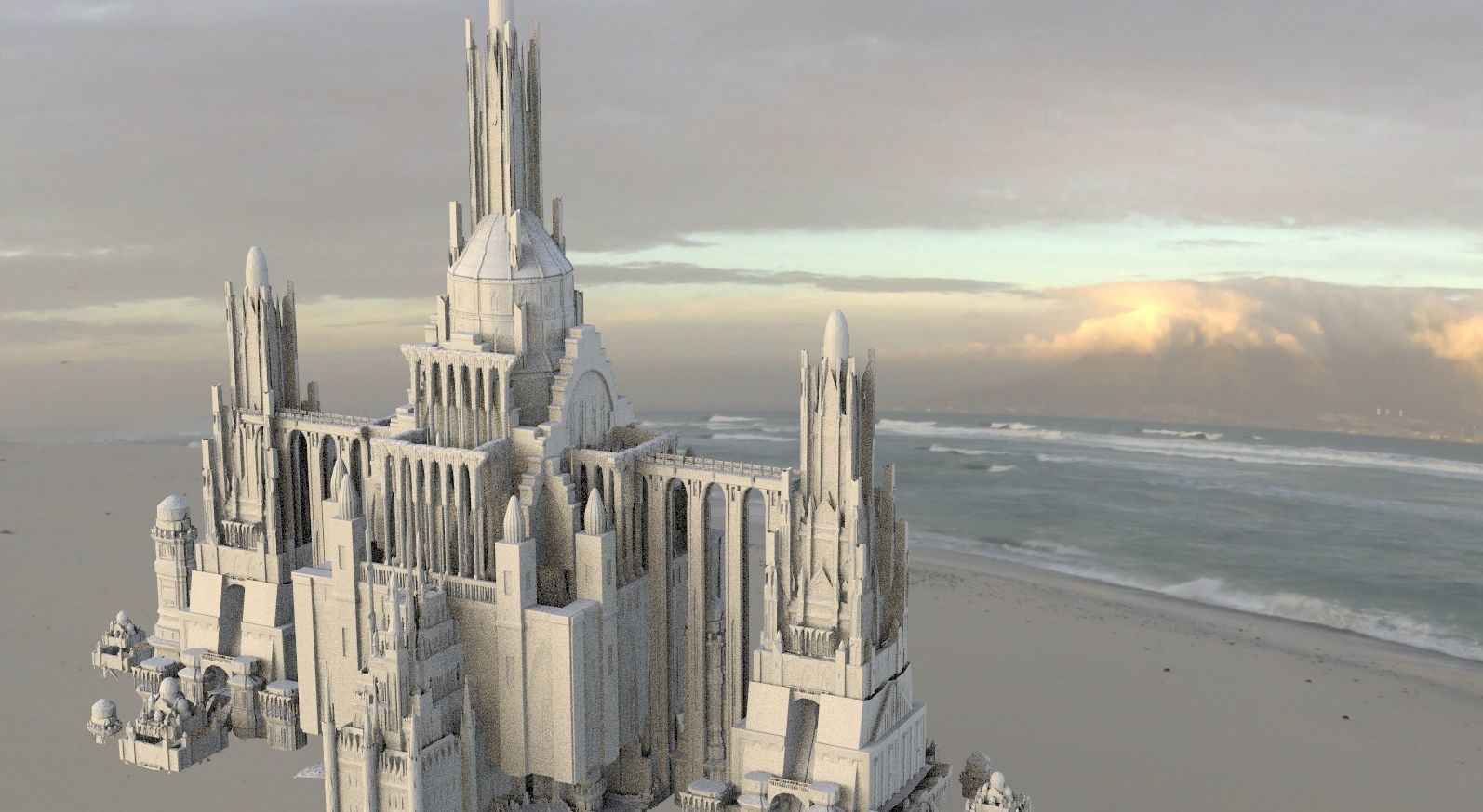 Babylon High quarter city structure tall 3D model_1