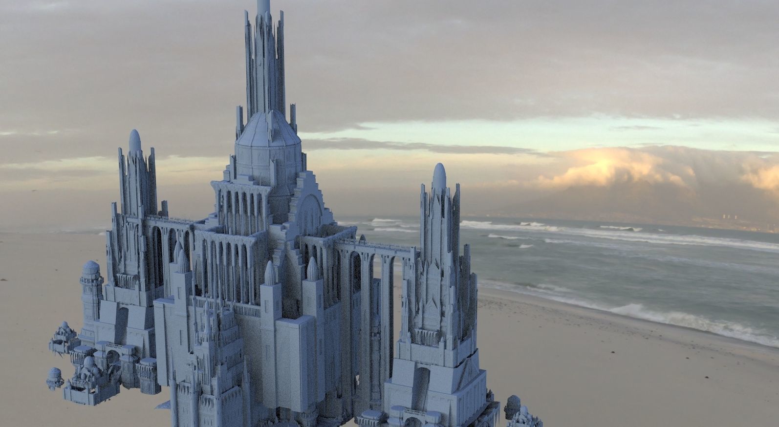 Babylon High quarter city structure tall 3D model_2