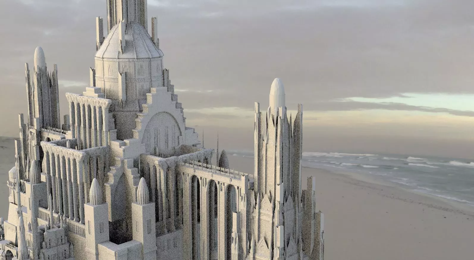 Babylon High quarter city structure tall 3D model_0