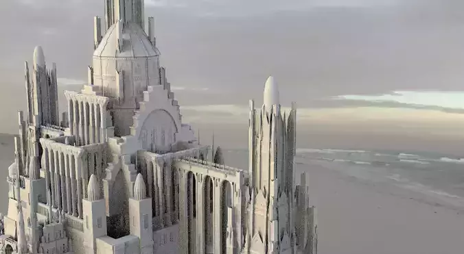 Babylon High quarter city structure tall 3D model