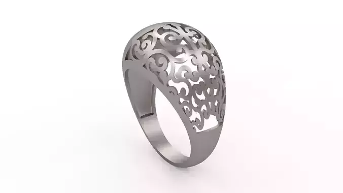 Ultra Vision Calligraphic Pattern Women Ring