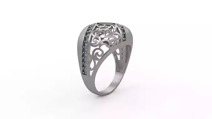 Ultra Vision Calligraphic and Multistone Women Ring