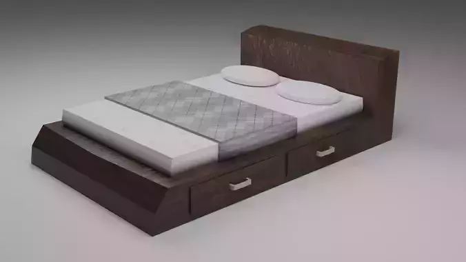 wooden bed