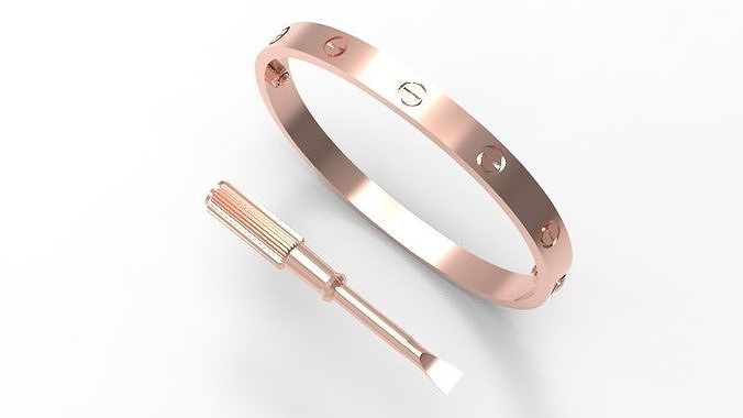Bracelet rose gold bangle 3D print model