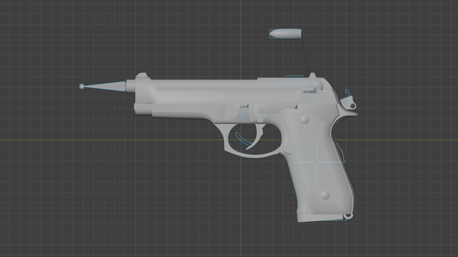 Berreta 92 Low-poly 3D model_10