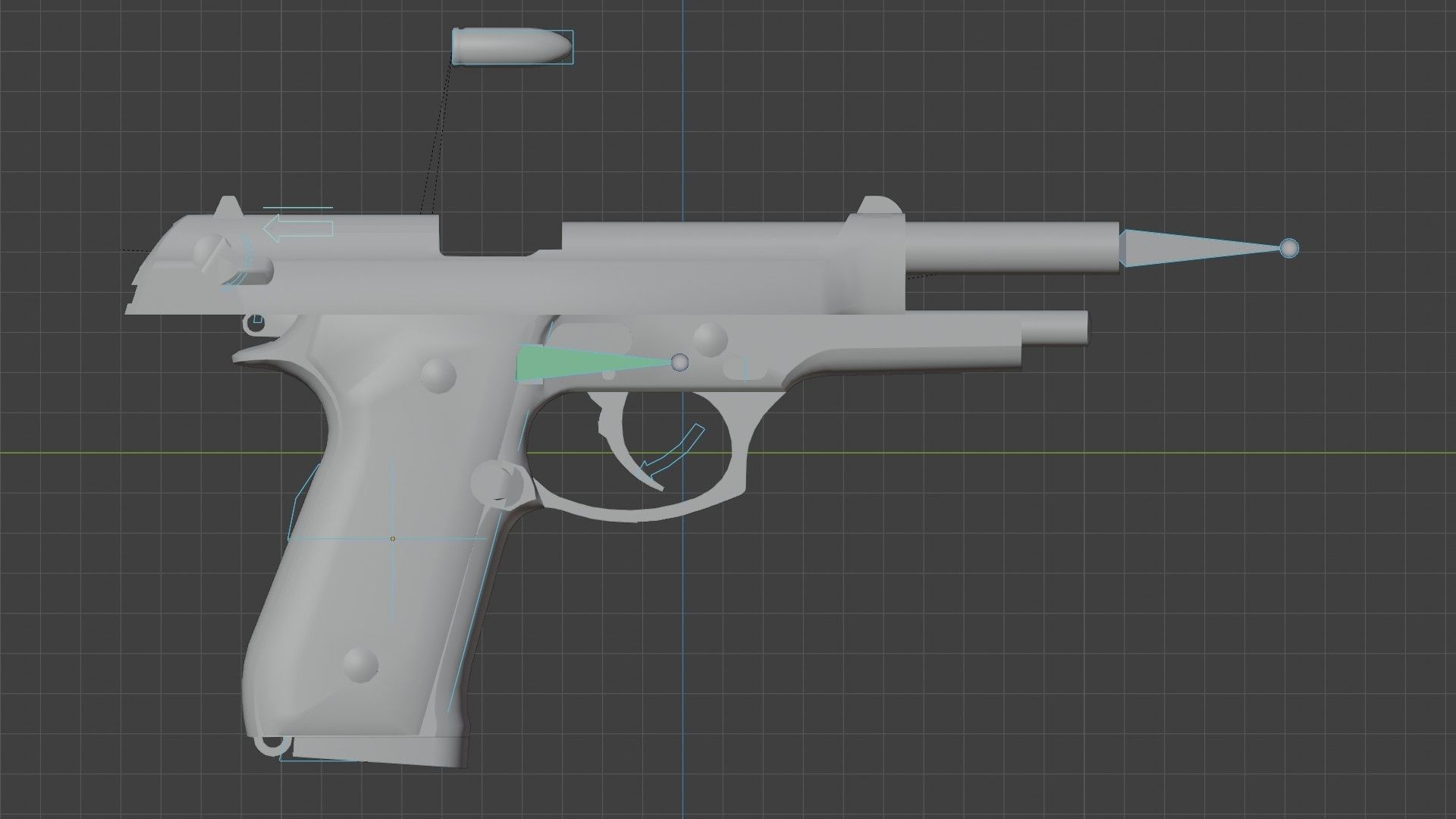 Berreta 92 Low-poly 3D model_11