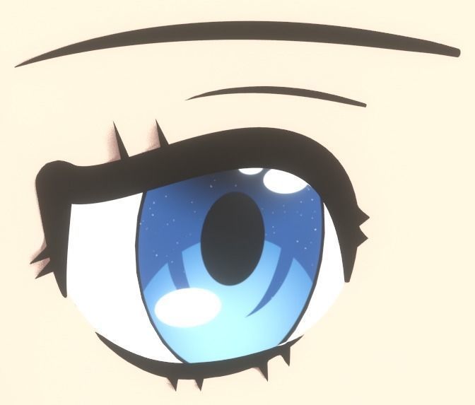 Basic Adult Anime Female Character Low-poly 3D model_1