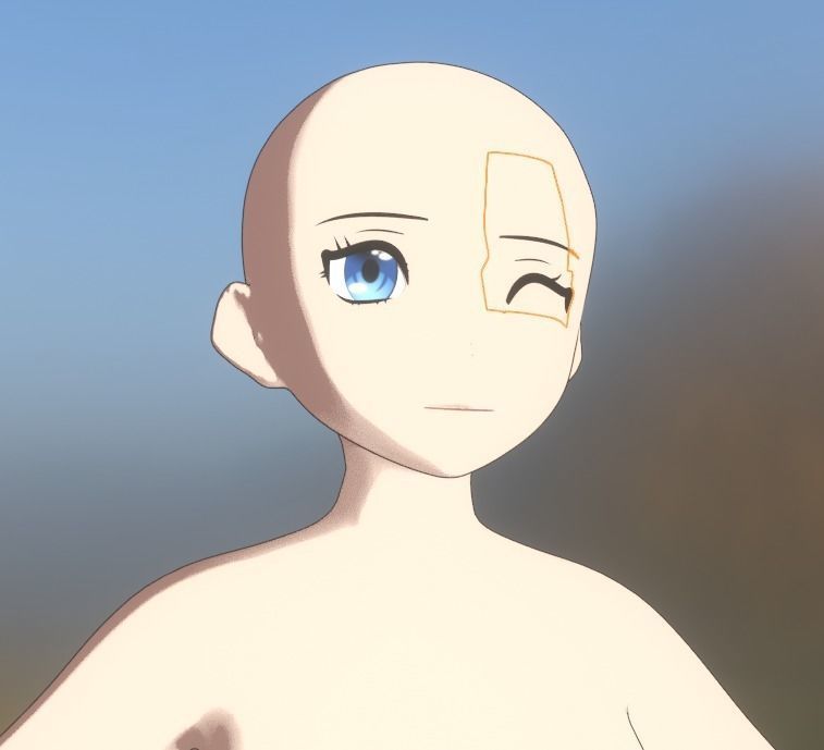 Basic Adult Anime Female Character Low-poly 3D model_4