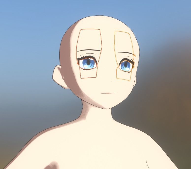 Basic Adult Anime Female Character Low-poly 3D model_2