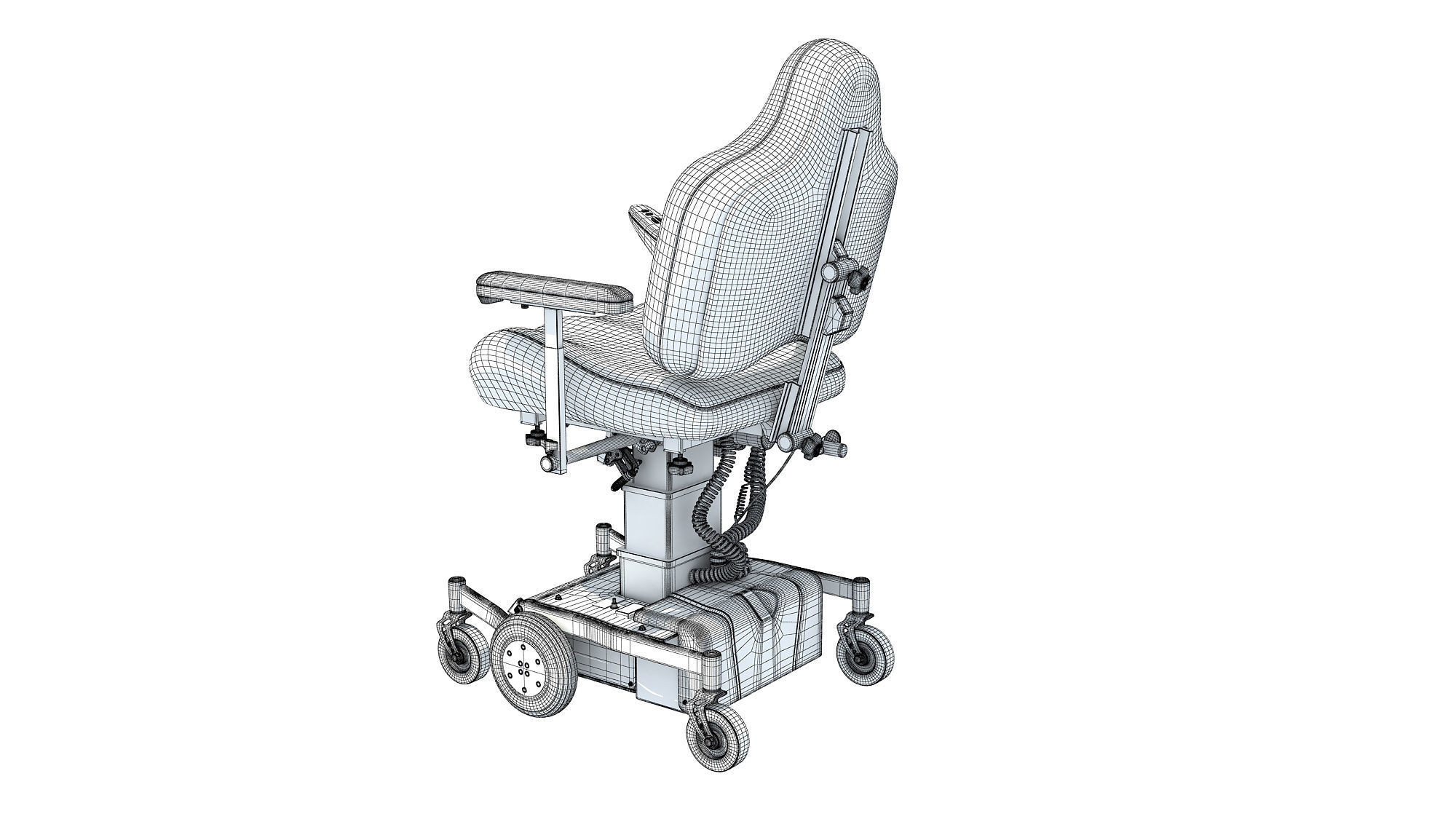 Electric Wheelchair 3D model_13