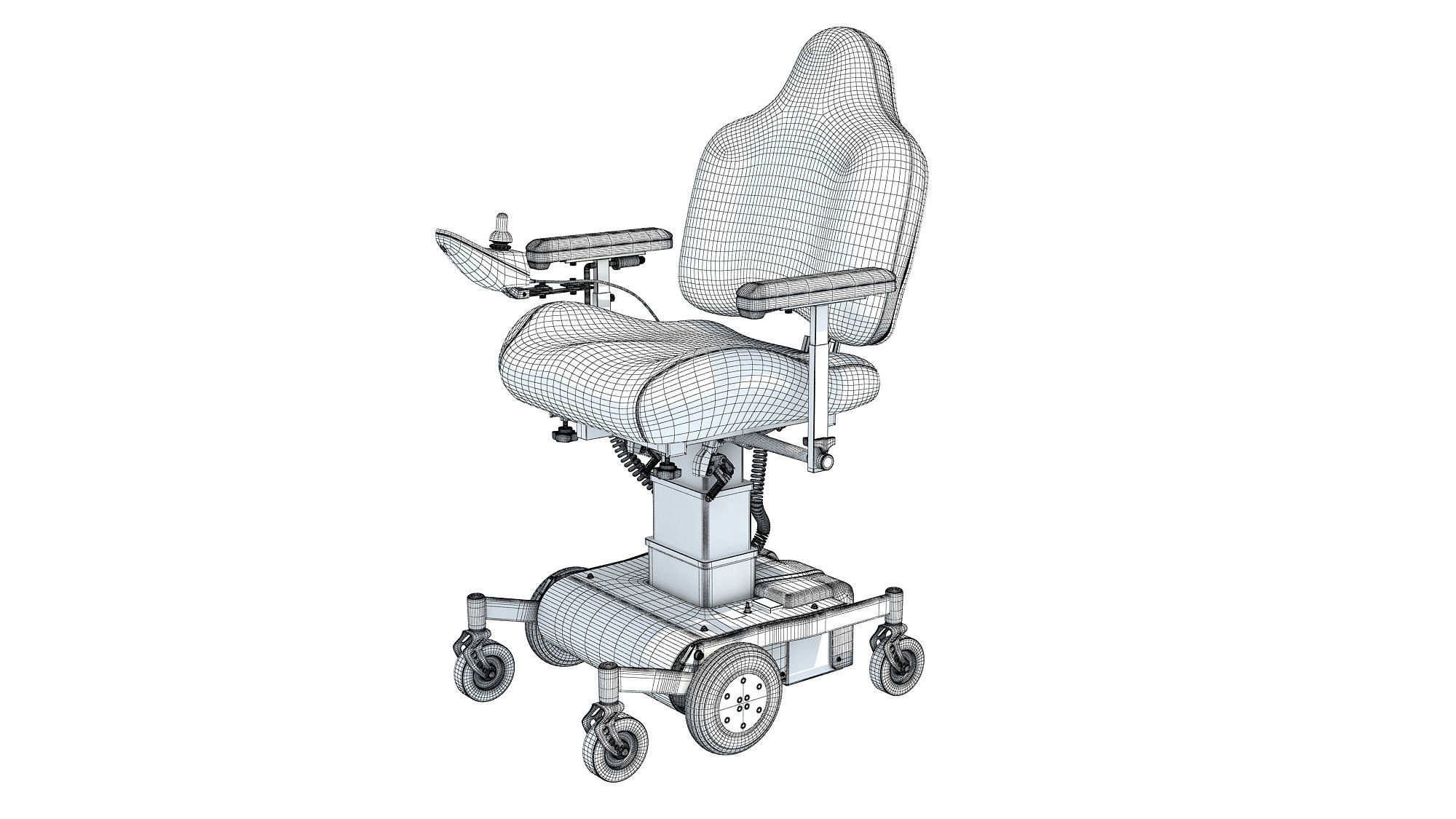 Electric Wheelchair 3D model_12