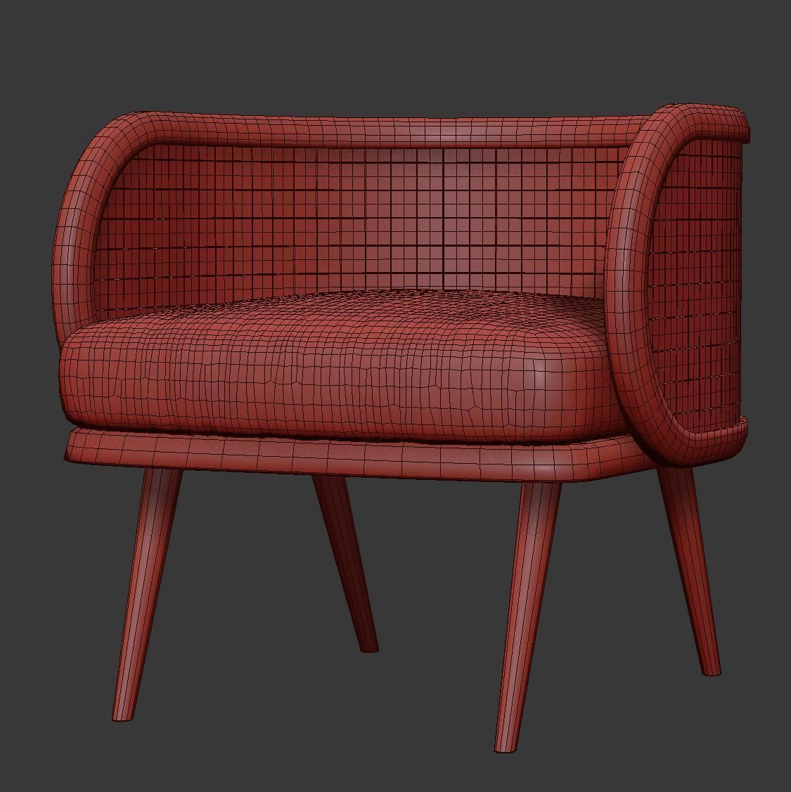 Victoria velour dining chair DC18  3D model_3