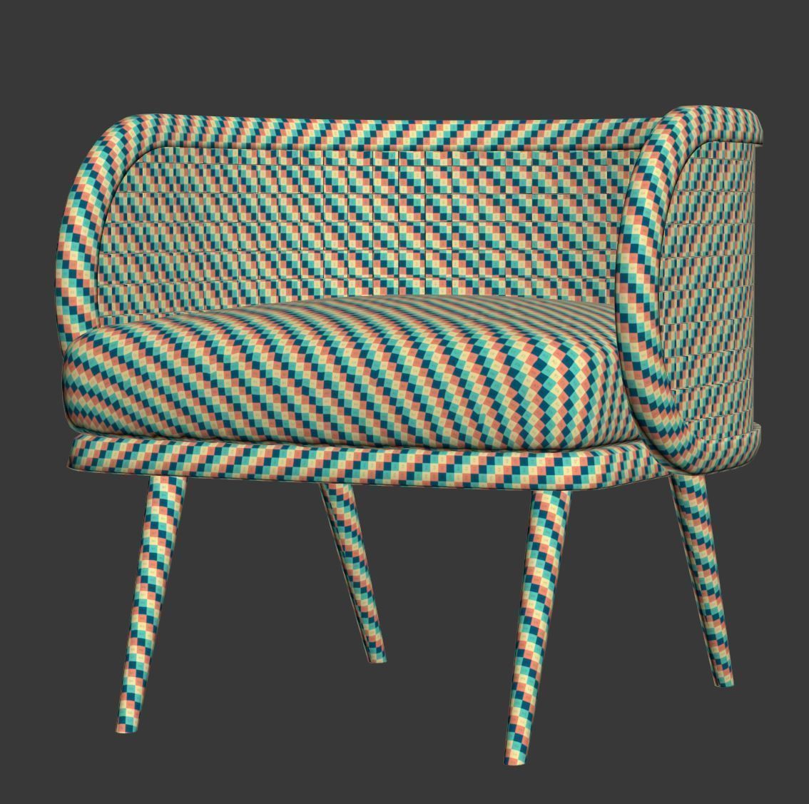 Victoria velour dining chair DC18  3D model_5