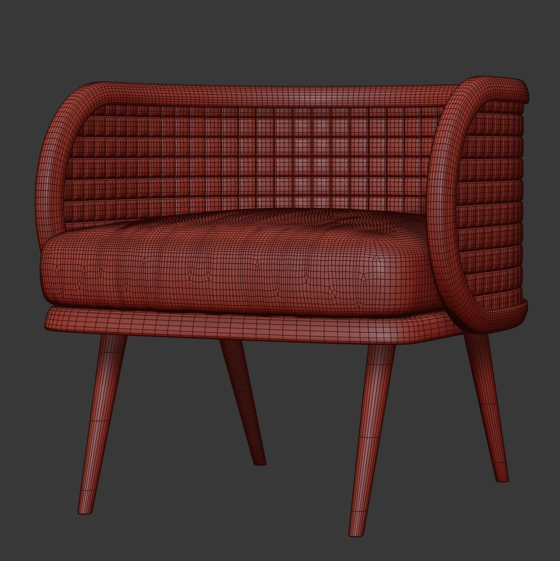 Victoria velour dining chair DC18  3D model_4