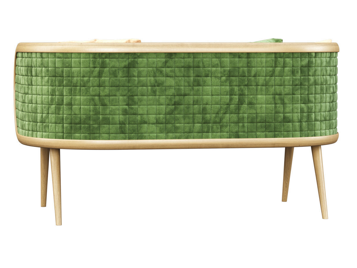 Victoria velour two-seater restaurant sofa DC18  3D model_4