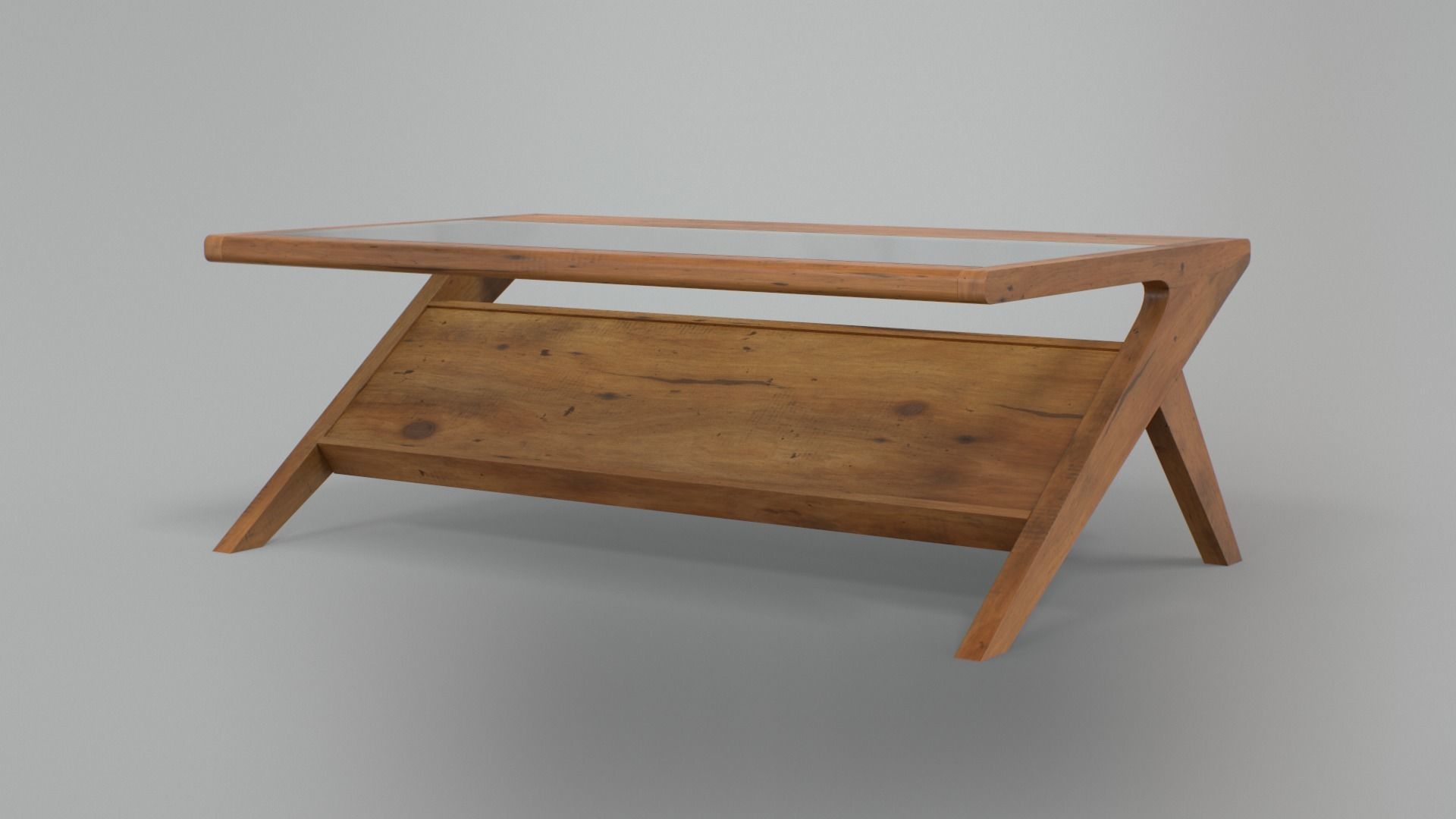 Fortuna Storage Coffee Table walnut Low-poly 3D model_4