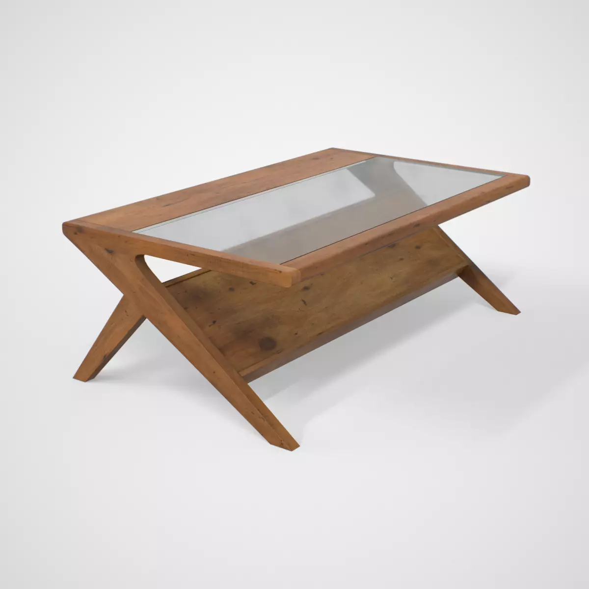 Fortuna Storage Coffee Table walnut Low-poly 3D model_0