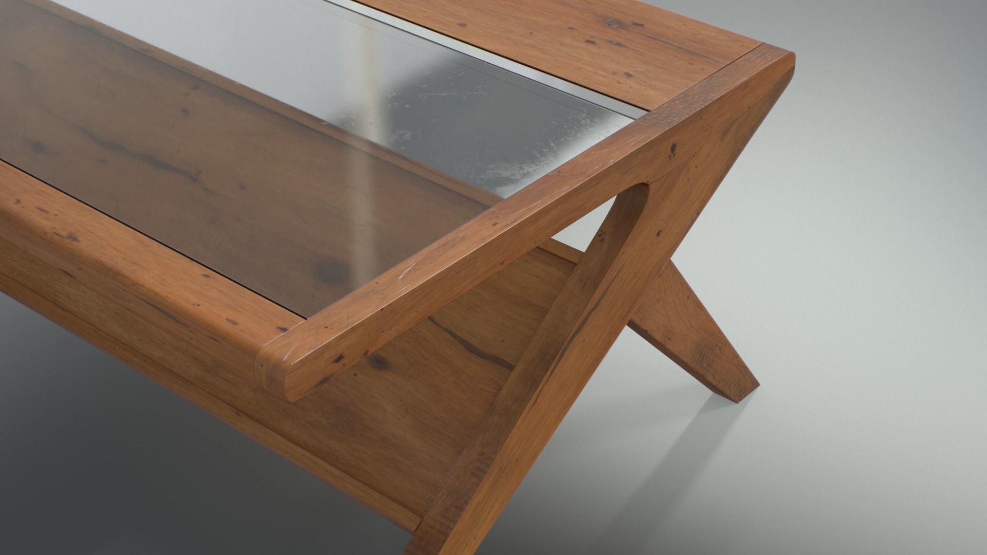 Fortuna Storage Coffee Table walnut Low-poly 3D model_5