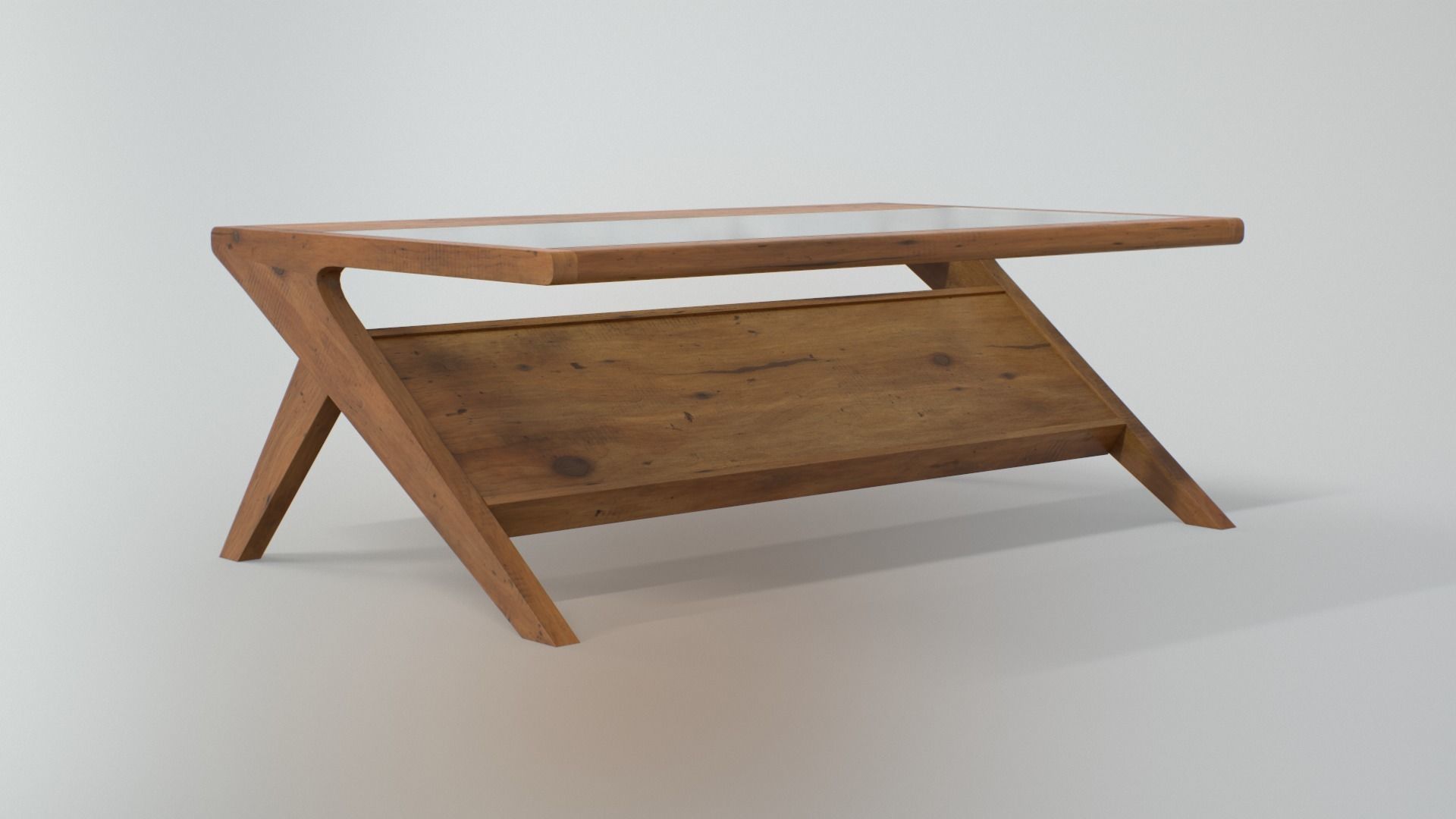 Fortuna Storage Coffee Table walnut Low-poly 3D model_2