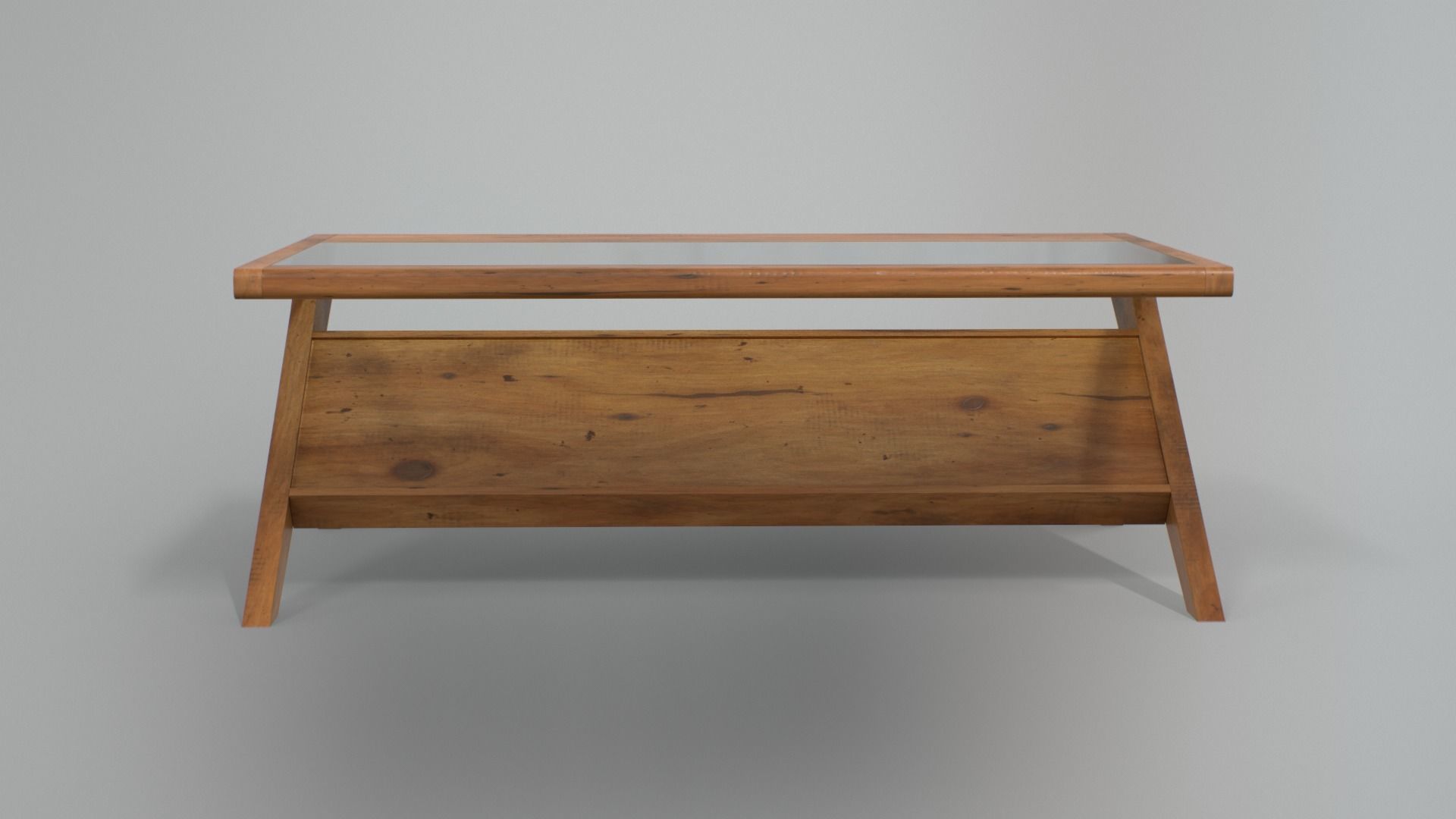 Fortuna Storage Coffee Table walnut Low-poly 3D model_3