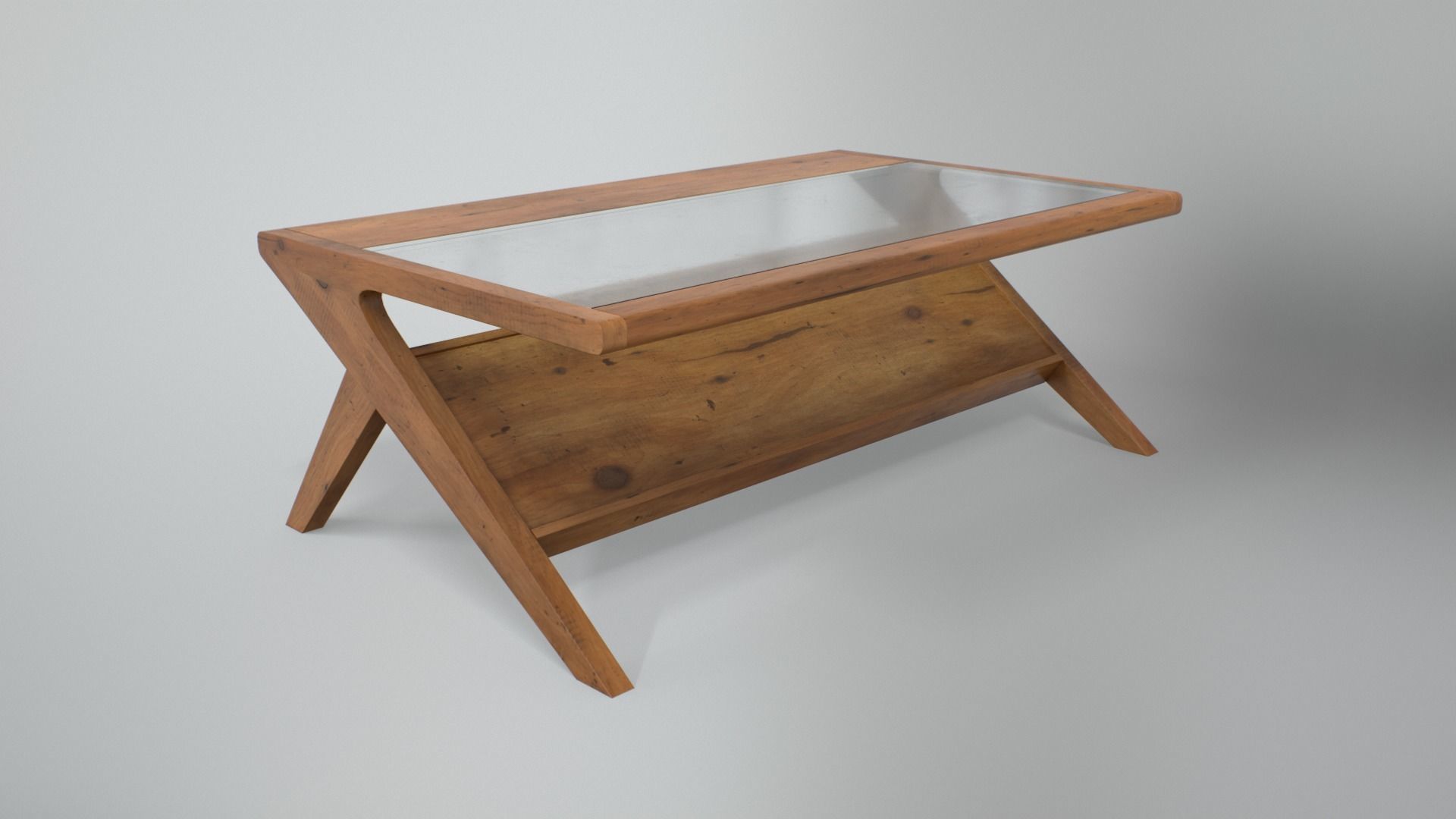 Fortuna Storage Coffee Table walnut Low-poly 3D model_1