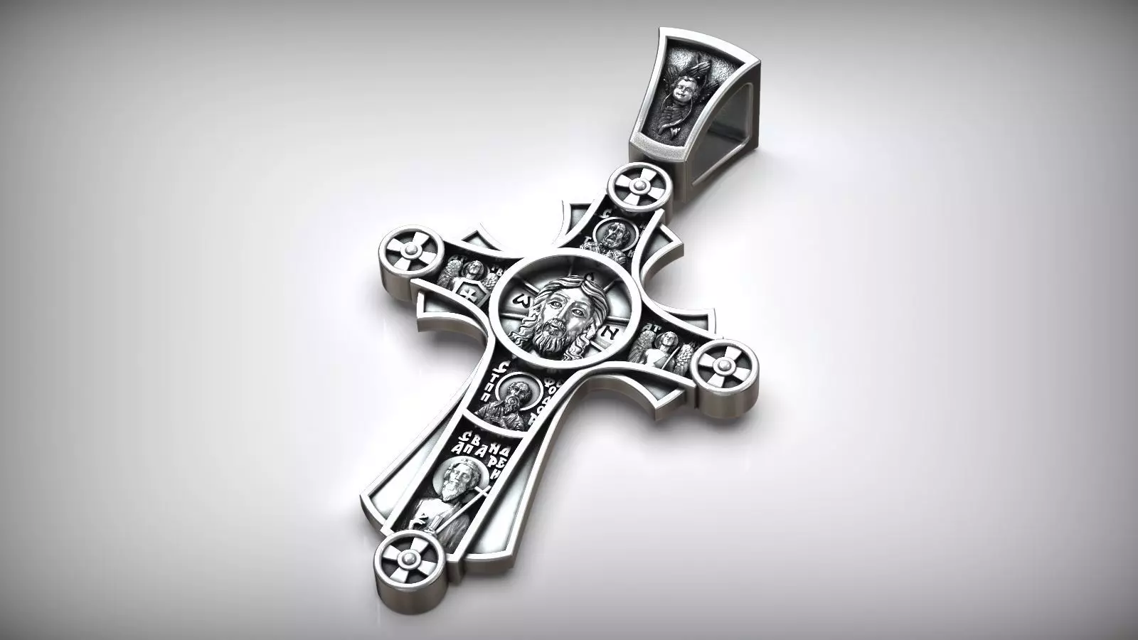 Christian Orthodox Silver Cross Amulet Prayer Free 3D print model