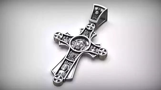 Christian Orthodox Silver Cross Amulet Prayer