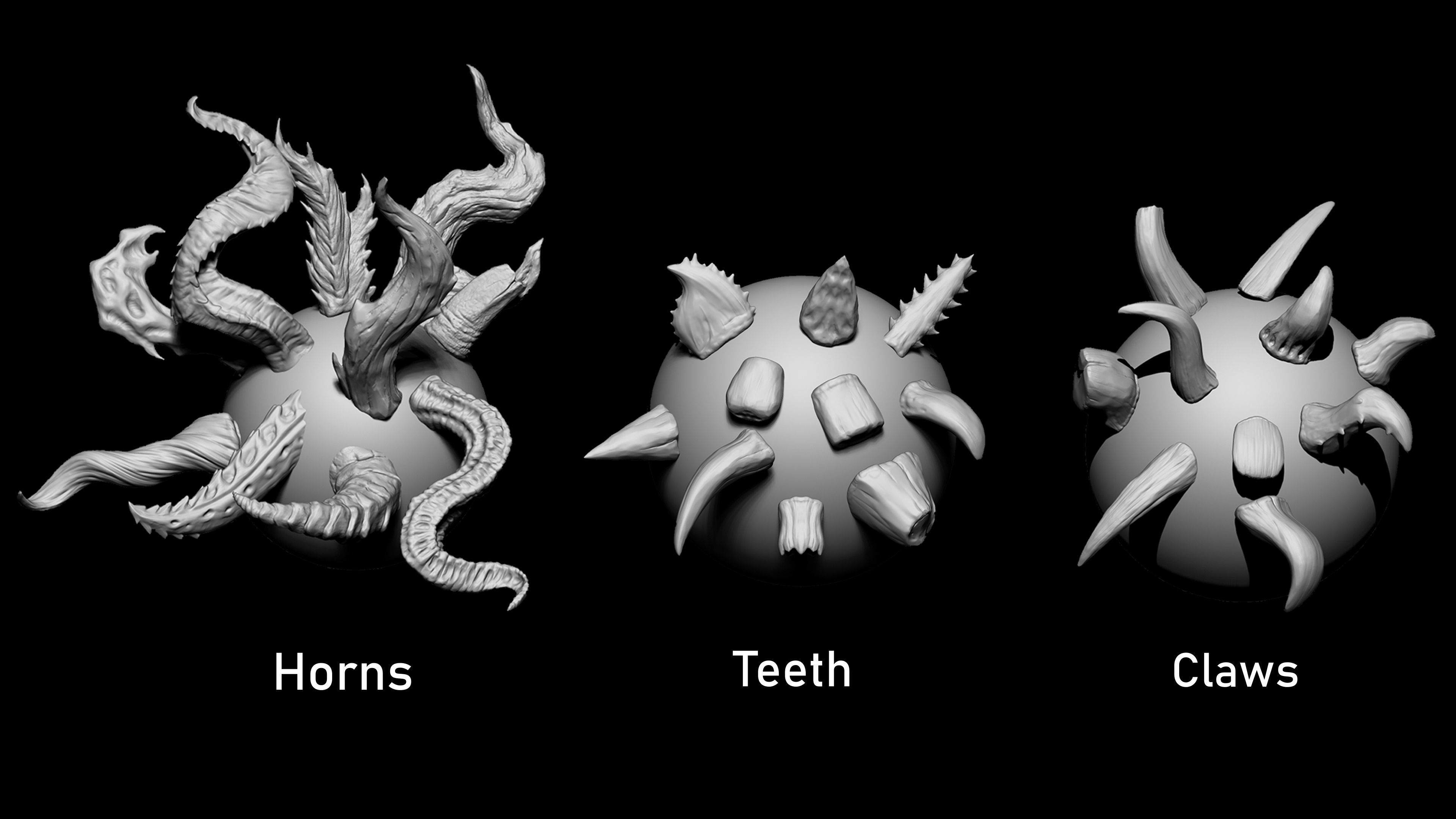 Zbrush and Blender - 100 Creature Brush Mega Pack 3D model | CGTrader