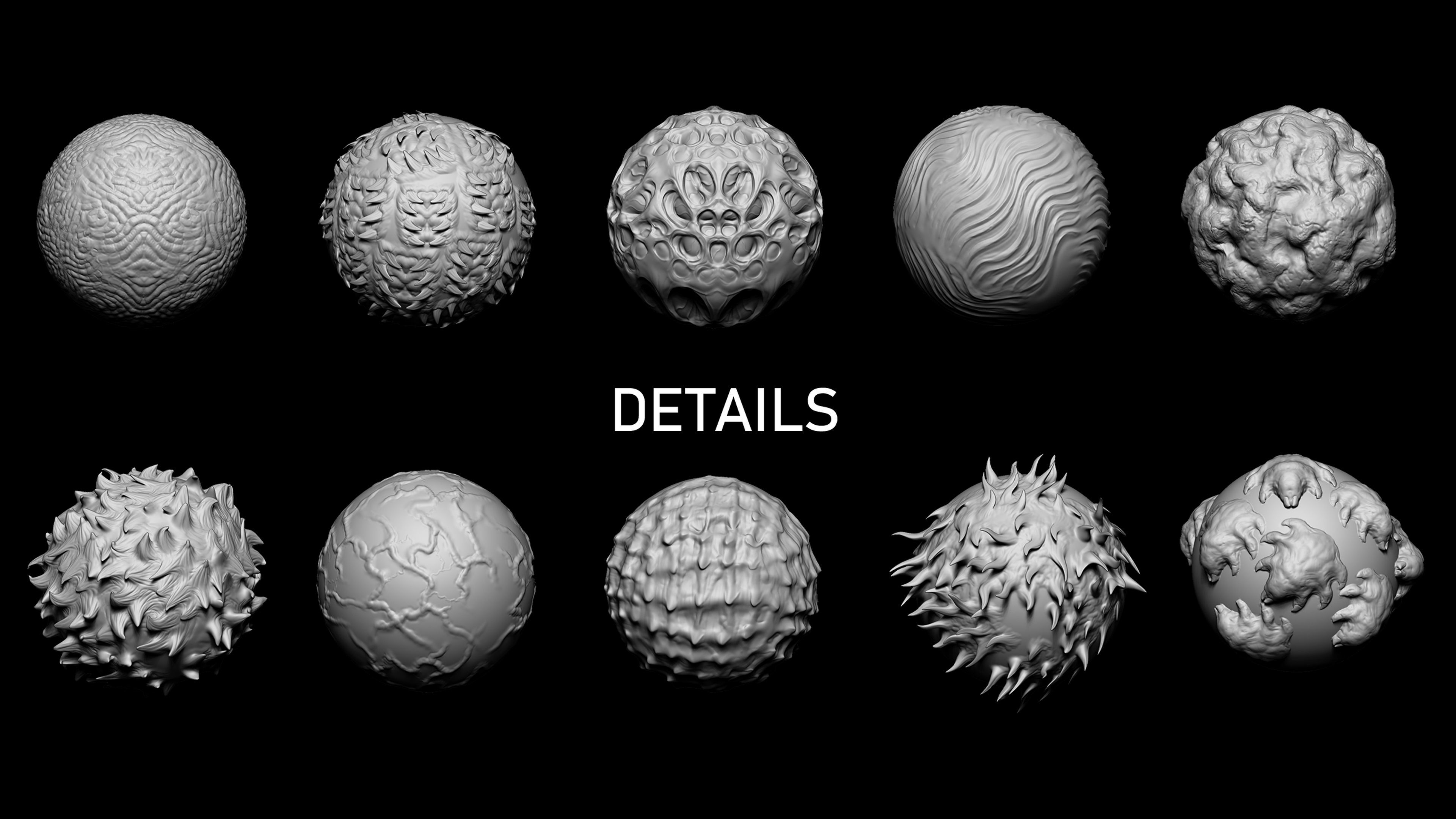 Zbrush and Blender - 100 Creature Brush Mega Pack 3D model | CGTrader