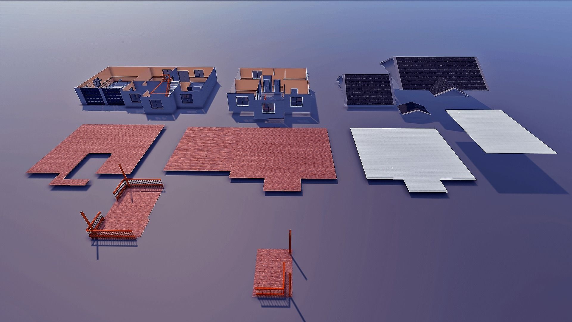 Realistic House Interior and Exterior Low-poly 3D model_26