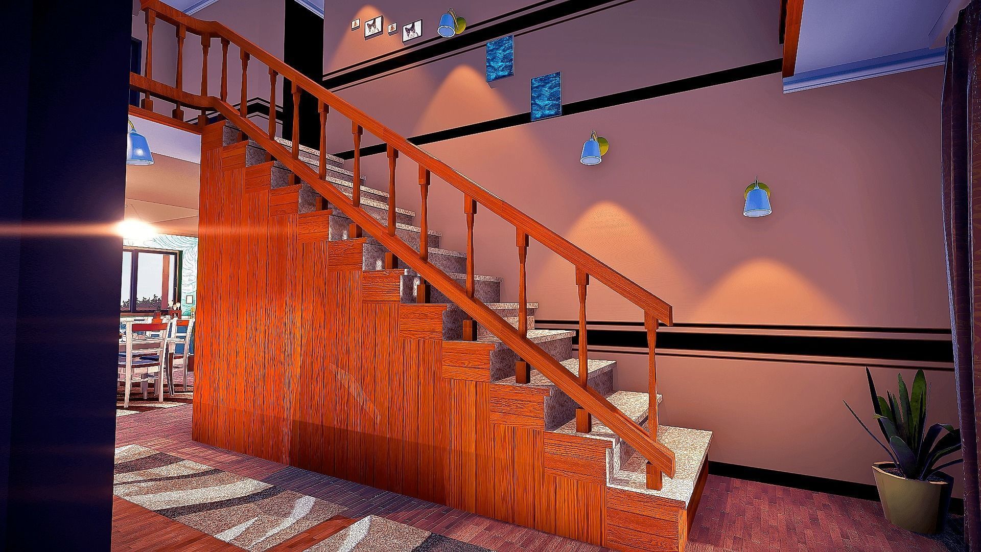 Realistic House Interior and Exterior Low-poly 3D model_17