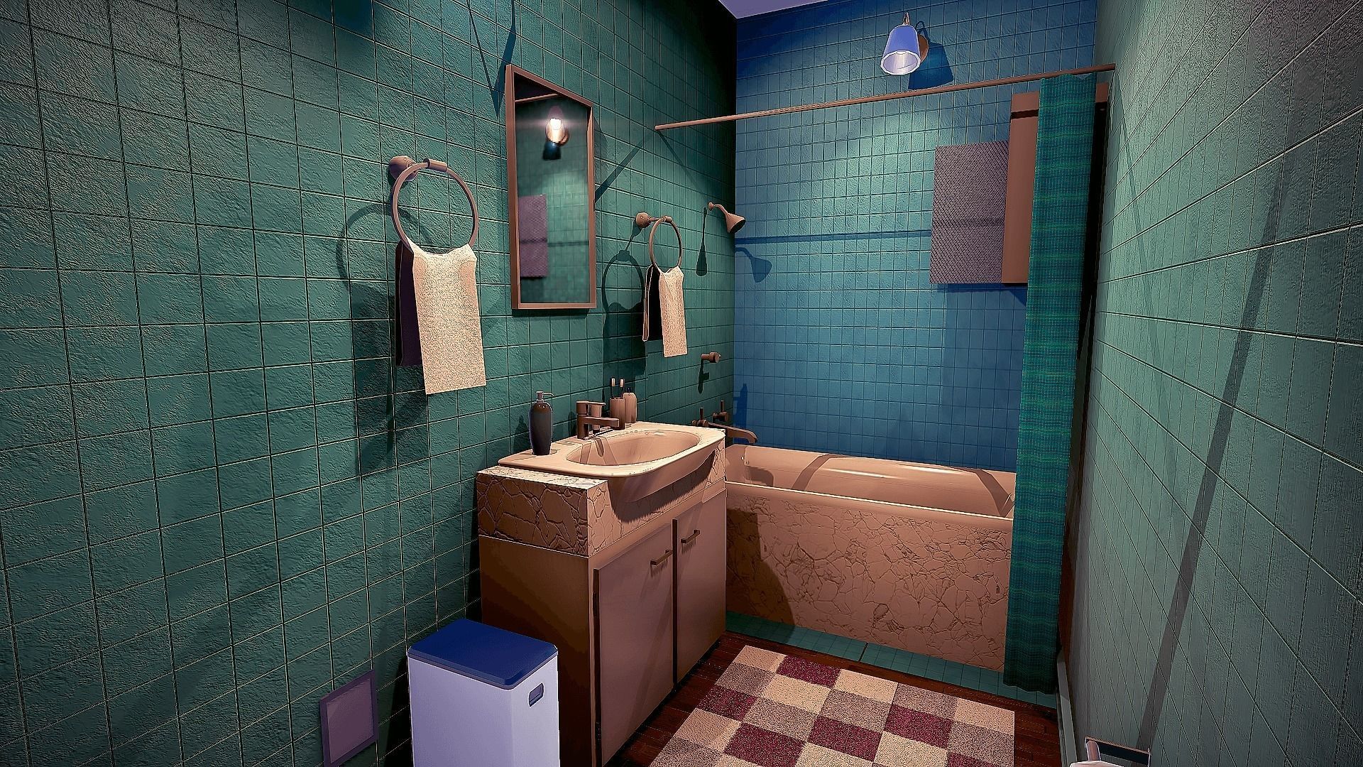 Realistic House Interior and Exterior Low-poly 3D model_24