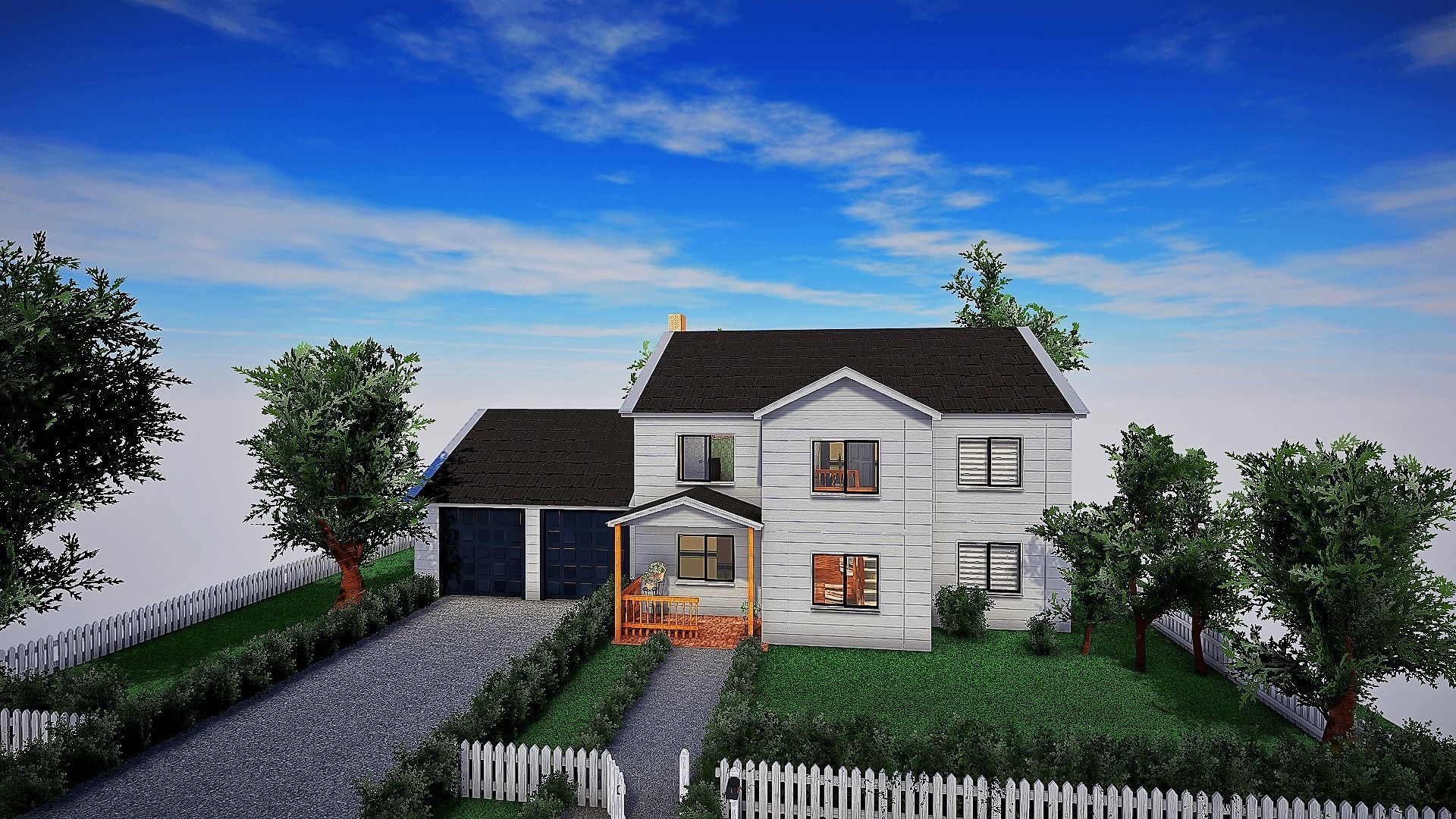 Realistic House Interior and Exterior Low-poly 3D model_2