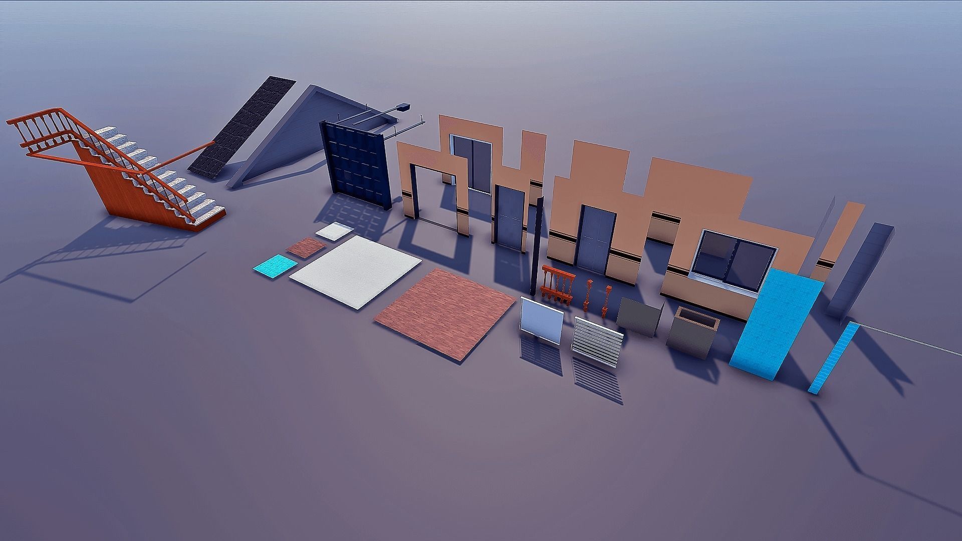 Realistic House Interior and Exterior Low-poly 3D model_29