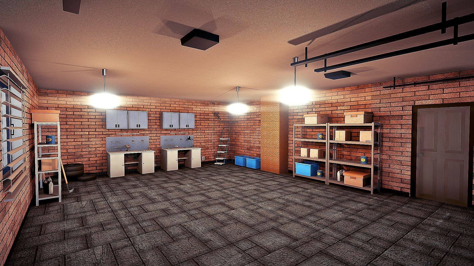 Realistic House Interior and Exterior Low-poly 3D model_4