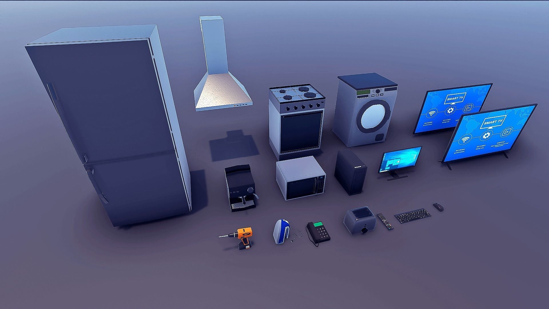 Realistic House Interior and Exterior Low-poly 3D model_31