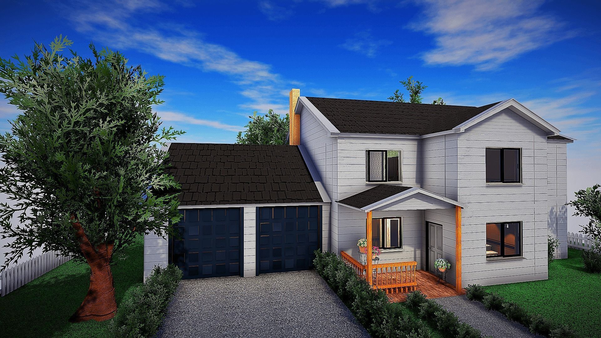 Realistic House Interior and Exterior Low-poly 3D model_19