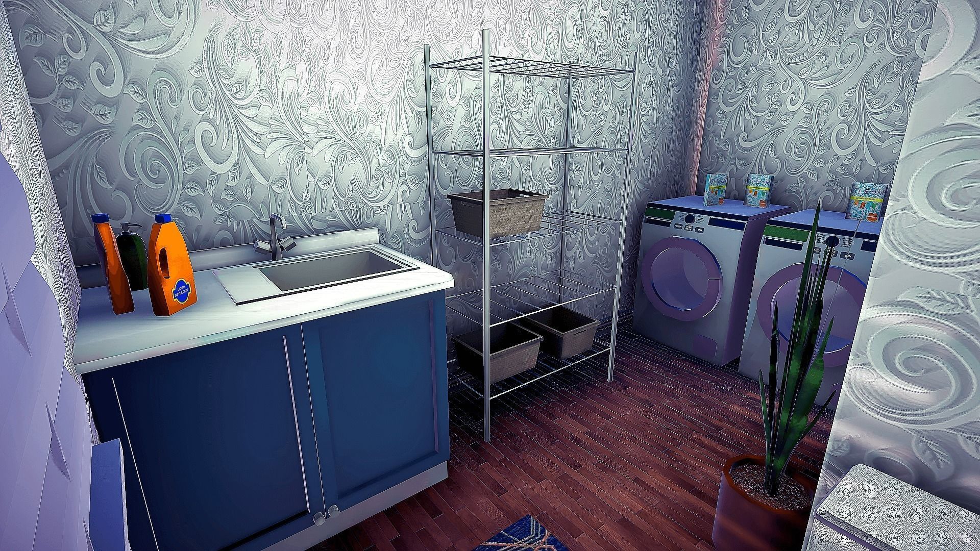 Realistic House Interior and Exterior Low-poly 3D model_16