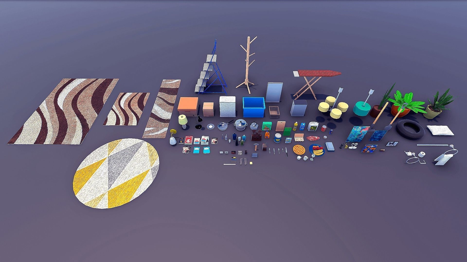 Realistic House Interior and Exterior Low-poly 3D model_32