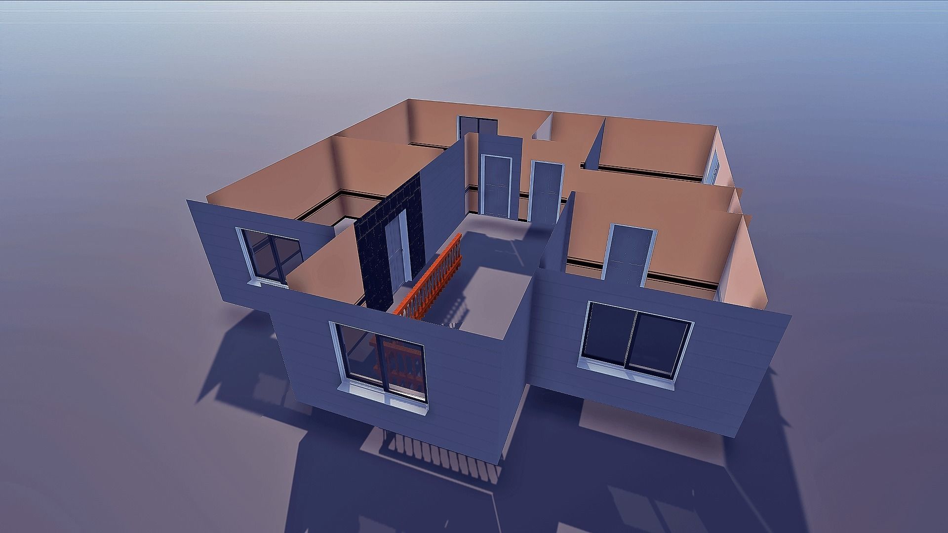 Realistic House Interior and Exterior Low-poly 3D model_28