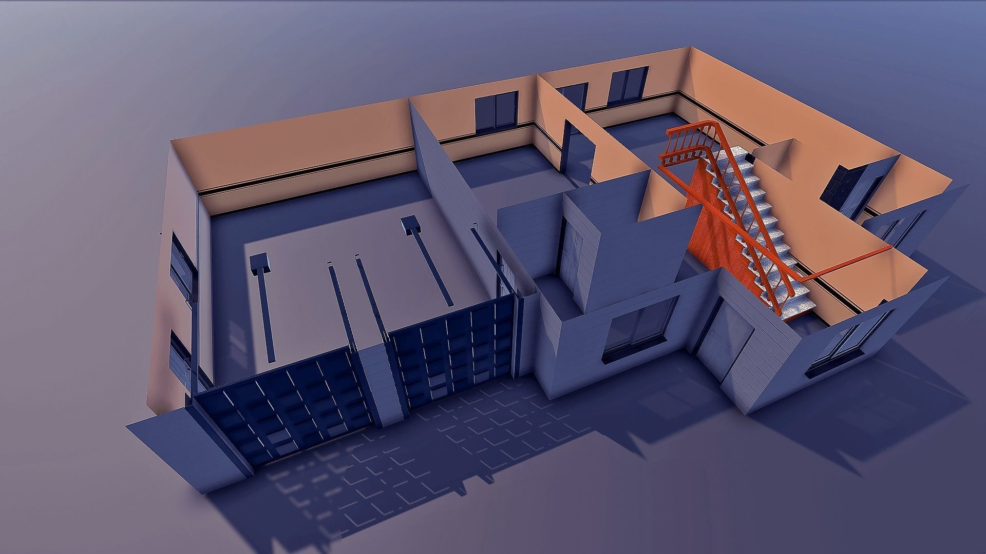 Realistic House Interior and Exterior Low-poly 3D model_27