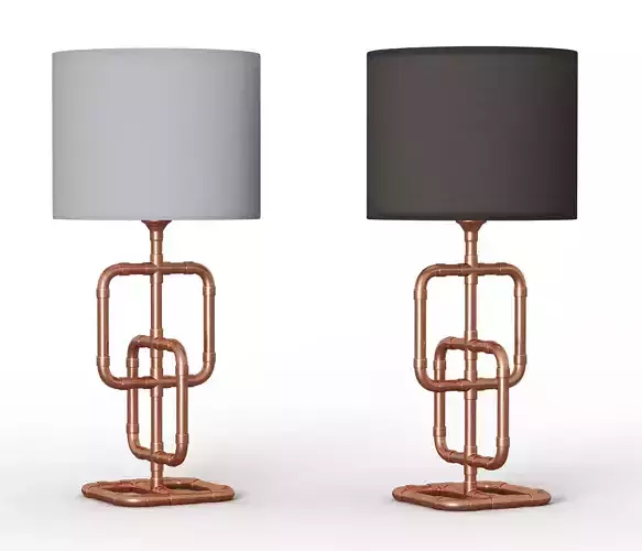 Table lamp made of copper tubes
