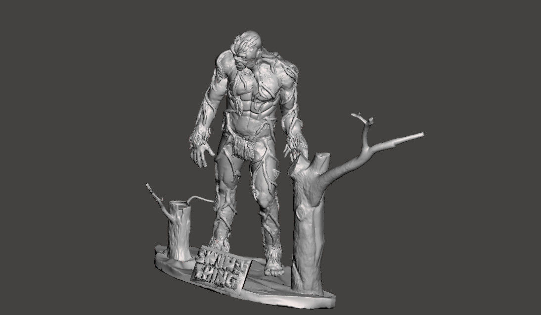 Swamp Thing figurine with base 3D print model_1