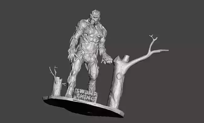 Swamp Thing figurine with base 3D print model