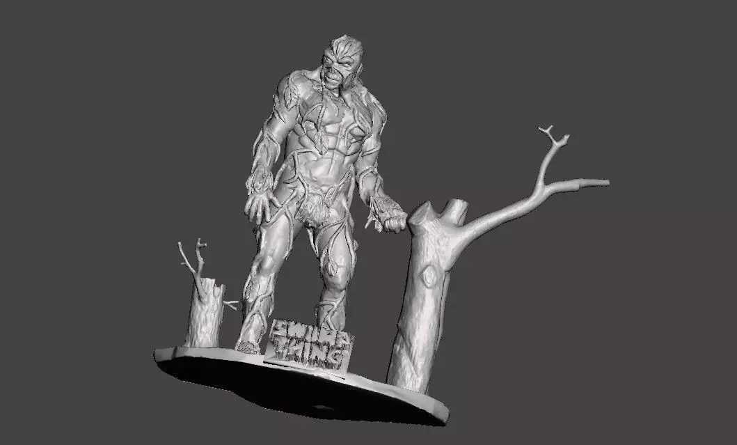 Swamp Thing figurine with base 3D print model_0