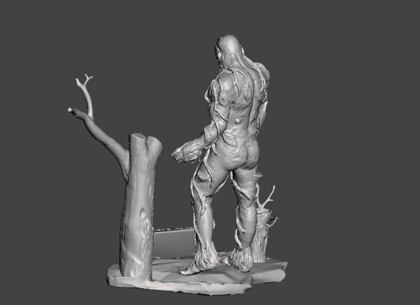 Swamp Thing figurine with base 3D print model_2